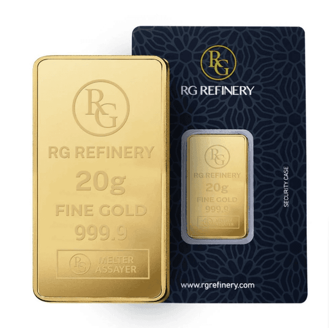 RG Refinery 20g Gold Bar – 24K | 999.9 Purity