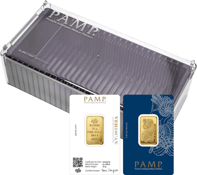 25 X 20 Gram PAMP Gold Bars