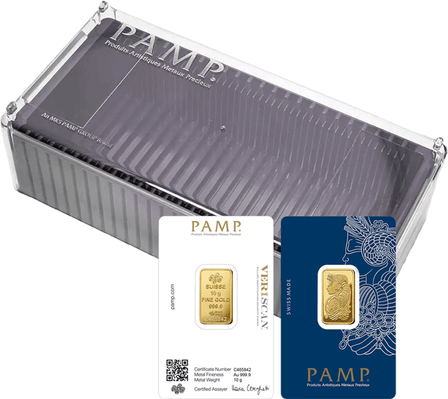 25 X 10 Gram PAMP Gold Bars