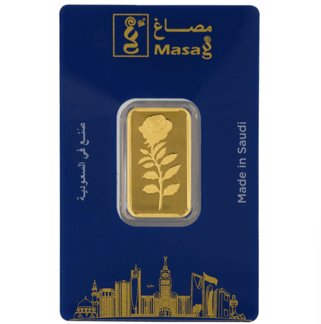 Masag 15.55g (1/2 oz) Gold Bar – 24K | 999.9 Purity