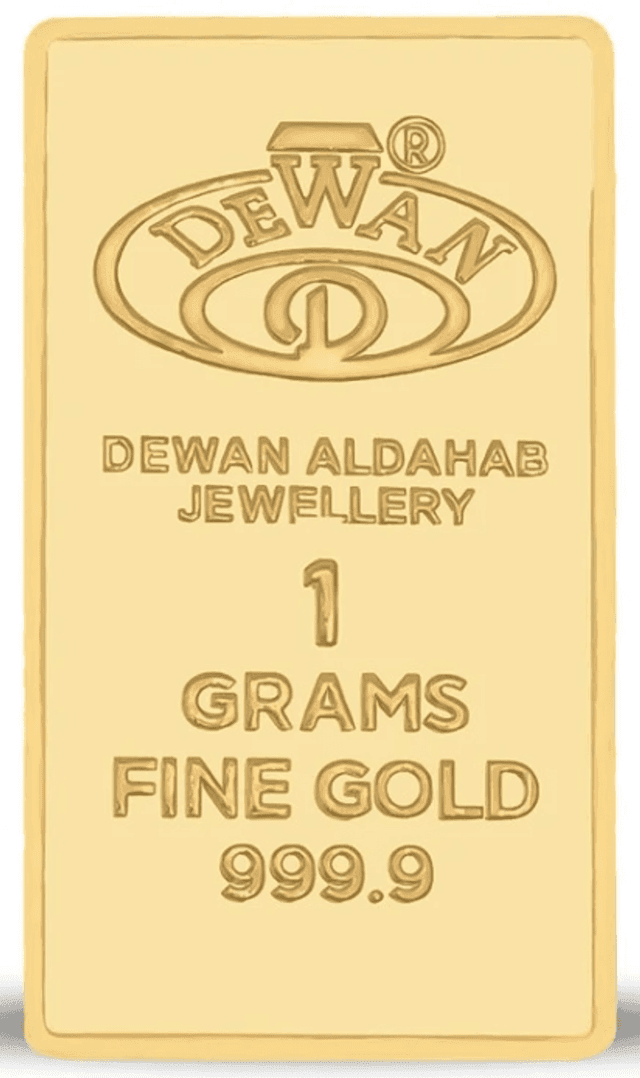 1 Gram Gold Bar – Classic Design by Dewan Gold, 24K