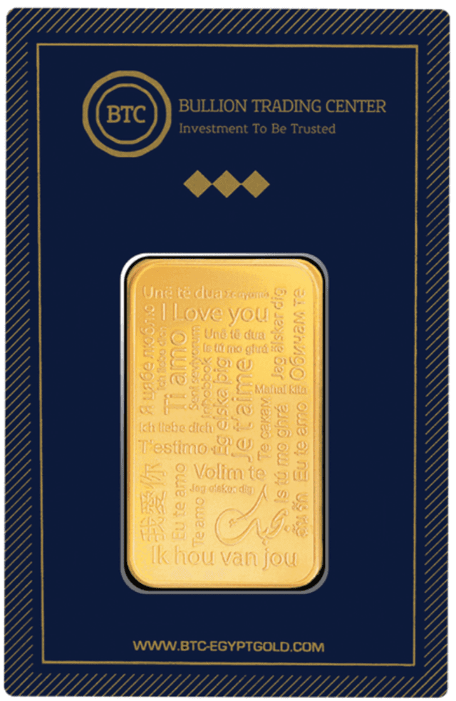 BTC – Engraved with "I Love You" – 2.5g – 24K – 999.9 Purity