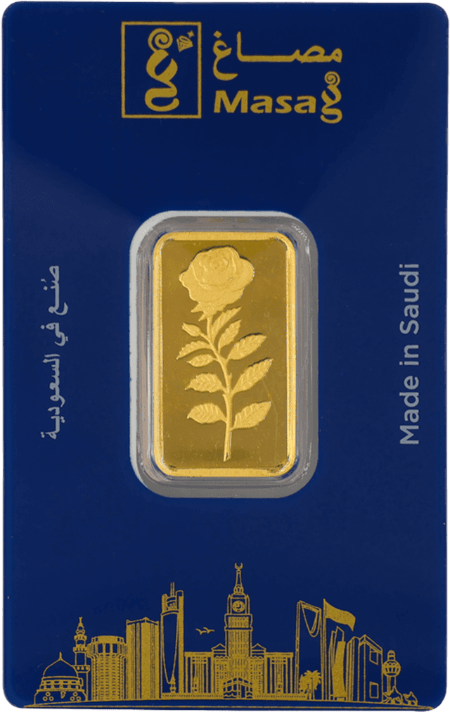 Masag 15.55g (1/2 oz) Gold Bar – 24K | 999.9 Purity